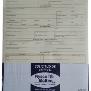 SOLICITUD DE EMPLEO 25 HJS FIYSCO MCBEE